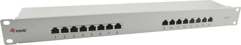 Equip 16-Port Cat.6 Shielded Patch Panel, Light Grey