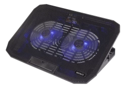 Aušinimo padas DELTACO 15.6", 2x120mm, LED šviesos, juodas / LTC-100 kaina
