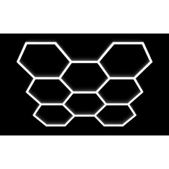 LED Hexagon garažo šviestuvas 350W, 6500K, 8 segmentų, 315×301 cm