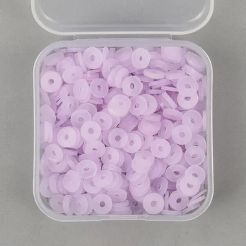 Plokšti karoliukai, 500 vnt, Violetinė