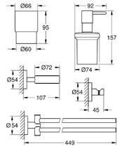 GROHE 40846001 Essentials Master bathroom accessories set 4-in-1 kaina