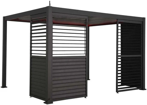 Adjustable louvers wall for gazebo MIRADOR-111 4m, dark pilkas