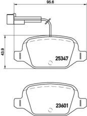 Stabdžių trinkelių rinkinys, diskinis stabdys BREMBO P 23 146 kaina