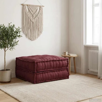Modular Fabric Pouf Collection : Modelis - table sofa, Skaičius pakuotėje - 1, Spalva - maroon