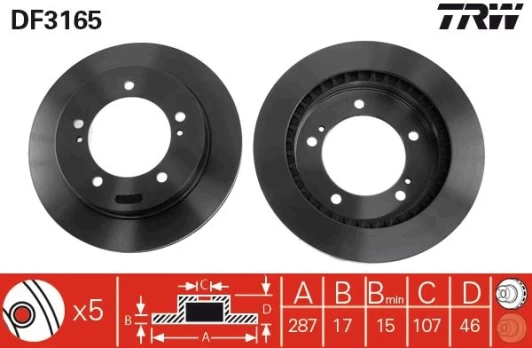 TRW DF3165 Brake Disc