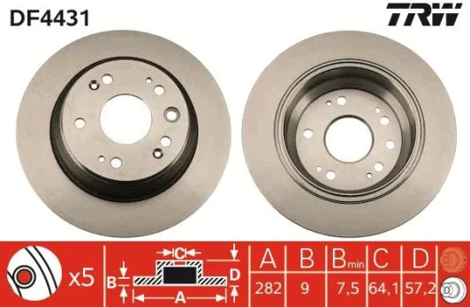 TRW DF4431 Brake Disc