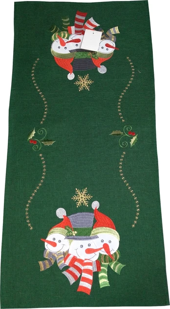 Kalėdinis stalo takelis stačiakampė OS320-03, balta sp./žalia sp., 60 x 120 cm