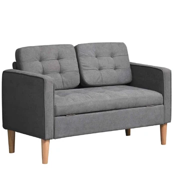 Homcom 2-vietė sofa - pilka 117 x 62 x 78 cm