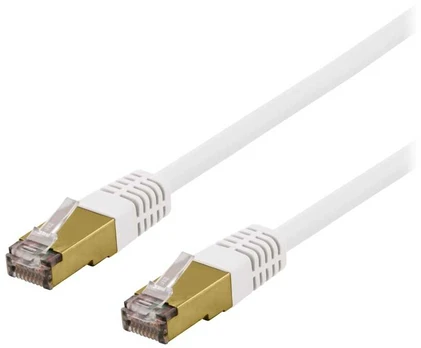 DELTACO S/FTP Cat6 patchkabel, LSZH, 20m, Baltas