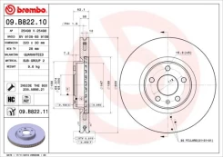 Stabdžių diskas BREMBO 09.B822.11 kaina