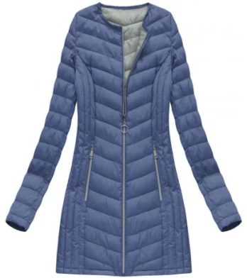 LONG QUILTED JACKET BLUE (21809) striukė