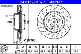 ATE 24.0132-0137.1 Brake Disc
