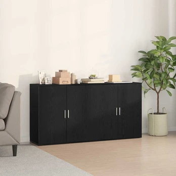 Kabalas 2 pcs Juodas ąžuolas 79 x 38 x 80 cm Apdirbta mediena