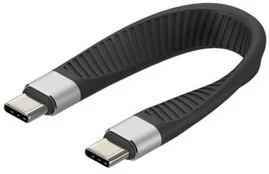 Kabelis USB Techly USB-C - USB-C 0.12 m Juodas (ICOC-USBC-FL-U4)