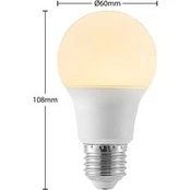 LED lempa E27 A60 8W 3000K opalinė, 3 vnt