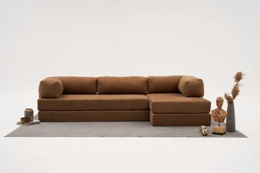Kampinė sofa, Hanah Home, Comfort, ruda, 290 x 75 x 95