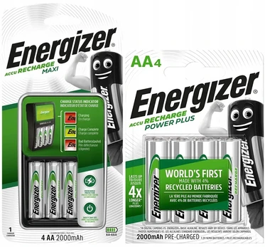 Energizer akumuliatorių įkroviklis aa r6 aaa r3 + 8x akumuliatoriai 2000mah aa