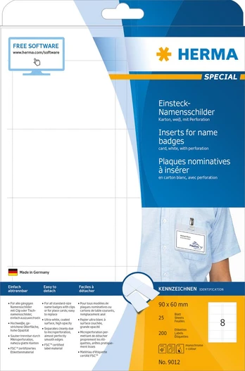 Herma Badge lentos 90x60 mm (9012)