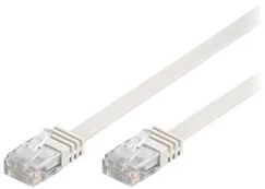 DELTACO U/UTP Cat6 patch cable, flat, 1.5m, 250MHz, baltas