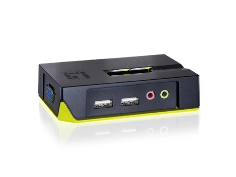 Level One LevelOne KVM jungiklis LevelOne 2x USB KVM-0221 su garsu - KVM-0221