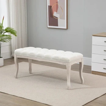 Minkštas suolas Homcom 110x40x48cm., smėlio spalvos