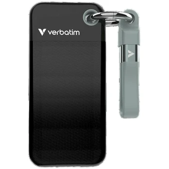 Verbatim 32282 Pocket SSD External Drive 512GB USB-C 3.2 gen.2 keychain / black-grey