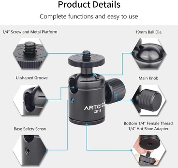 Artcise Cb19 Mini Trikojo Galvutė su 1/4" Adapteriu (2 vnt.)