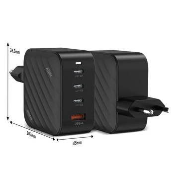 Xblitz XC3 GaN3 PD100W wall charger 3xUSB-C + USB-A