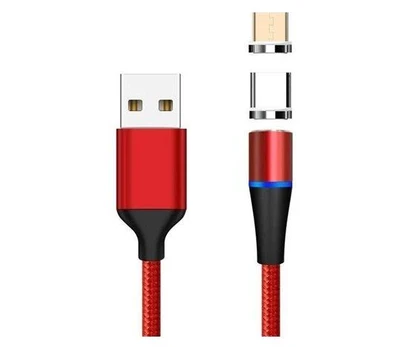 USB kabelis PremiumCord USB-A - microUSB + USB-C 1 m Raudona (ku2m1fgr)