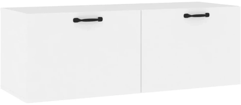 Sieninė spintelė, balta, 100x36,5x35cm, apdirbta mediena