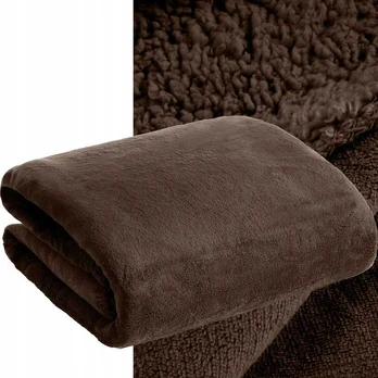 Dvipusė PREMIUM lovatiesė–pledas 70x160 cm, tamsiai ruda