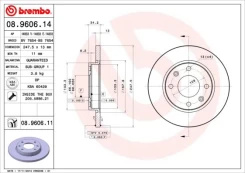 Stabdžių diskas BREMBO 08.9606.11 kaina