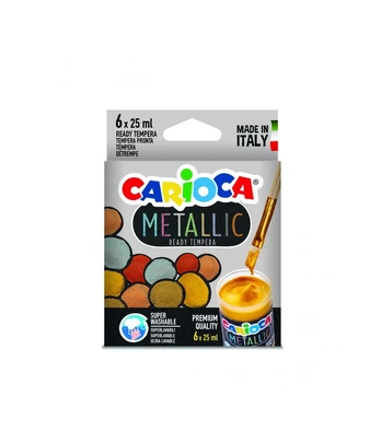 Temperos dažai Carioca Metallic 6 spalvos ( po 25 ml.)