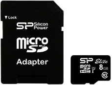 Silicon Power Elite 8GB microSDHC UHS-I 8GB GB, Micro SDHC, Flash memory class Class 10, SD kaina