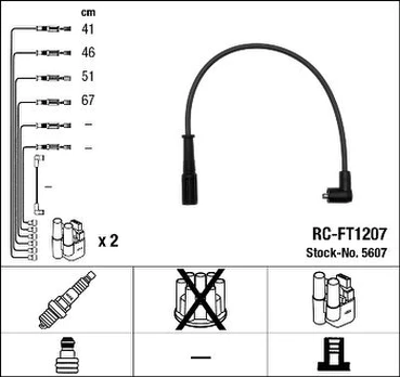 NGK 5607 Uždegimo laido komplektas