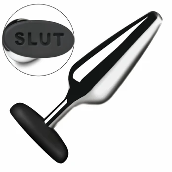 XR Brands Intimate Metal Plug Silver - Silicone Base, Medium Size