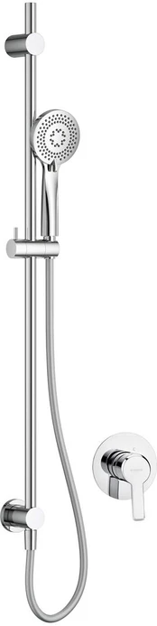 Concealed shower set with rail