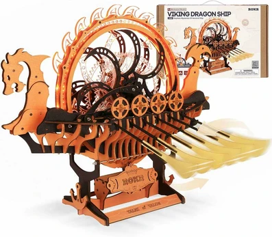 Robotime 3D medinis mechaninis konstruktorius Viking Dragon Ship