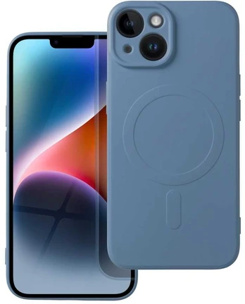 Dėklas Oem Silicone Mag Cover case compatible with MagSafe for IPHONE 14 mėlynas