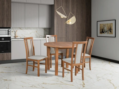 Virtuves krēsls MILANO 7, gaišais rieksts, audums