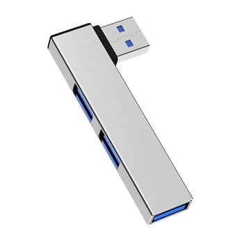 USB HUB, 3 viename, Type-C, 3 USB prievadai, sidabrinė