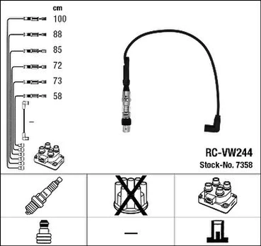 NGK 7358 Uždegimo laido komplektas