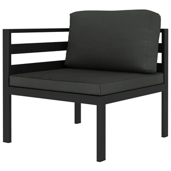 Modulinė kampinė sofa su pagalvėmis, antracito, aliuminis