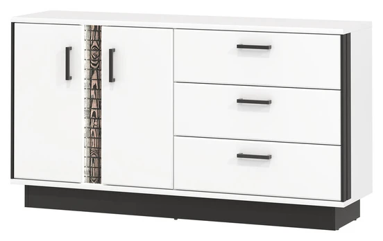 Komoda Liveo Marco MR3, balta/juoda