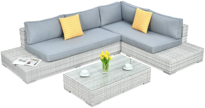 Lauko baldų komplektas VERONA BASIC, White Grey