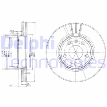 DELPHI BG3768 Brake Disc