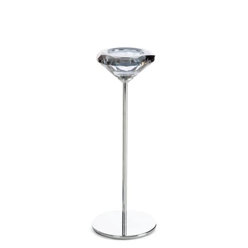 Žvakidė Anika 02, krištolas/metalas, Ø 8 cm, 22 cm, sidabro sp.