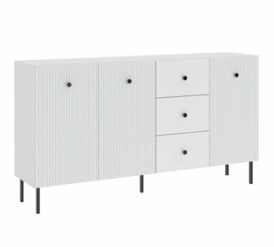 Komoda Intermeble Viena 3D3S, balta/juoda