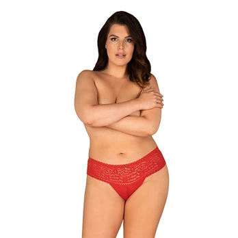 Obsessive - Blossmina Panties Red 4XL/5XL