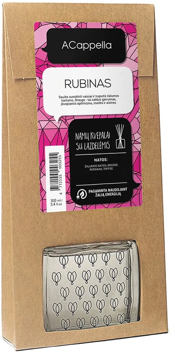 Namų kvapas su lazdelėmis ACappella Rubinas, 100 ml